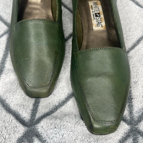White Stag Vintage Louise Green Leather Loafers - Picture 4 of 7
